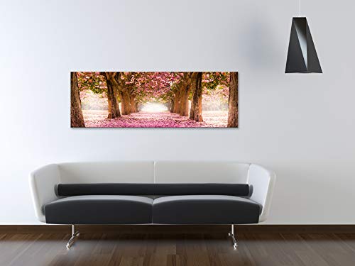 murando Cuadro en Lienzo Bosque Flores 135x45 cm 1 parte impresión en material tejido no tejido cuadro de pared impresión artística fotografía gráfica decoración Naturaleza Paisaje c-A-0052-b-b