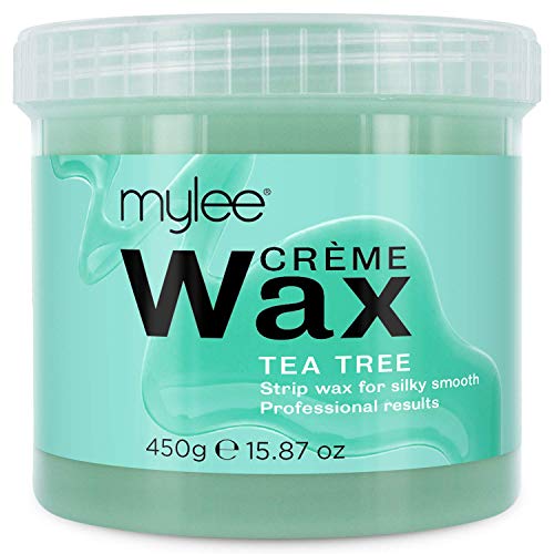 Mylee Cera De Arbol De Té Suave en Crema para Pieles Sensibles 425g, Pote de Crema Depilatoria para Eliminar Vello, Ideal para Cuerpo, Se Puede Calentar en el Microondas o en un Calentador de Cera