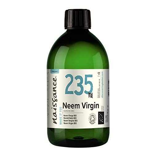 Naissance Aceite Vegetal de Neem Virgen Orgánico BIO n. º 235 – 500ml - Puro, Natural, Certificado Ecológico, Prensado en Frío, Vegano, y no OGM - Ideal Para La Piel, Cabello, Plantas