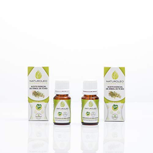 Naturoleo Cosmetics - Árbol de Té BIO - Aceite Esencial 100% Puro Ecológico Certificado - 10 ml + 10 ml