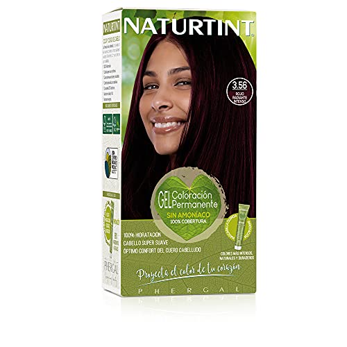 Naturtint Biobased | Coloración sin amoniaco | 3.56 Rojo Radiante Intenso | 100% cobertura de canas | Ingredientes vegetales | Color natural y duradero