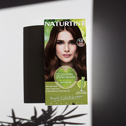 Naturtint Biobased | Coloración sin amoniaco | 4.35 Marrón Capuchino Intenso | 100% cobertura de canas | Ingredientes vegetales | Color natural y duradero