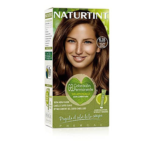 Naturtint Biobased | Coloración sin amoniaco | 6.35 Castaño Canela Intenso | 100% cobertura de canas | Ingredientes vegetales | Color natural y duradero | 170 ml