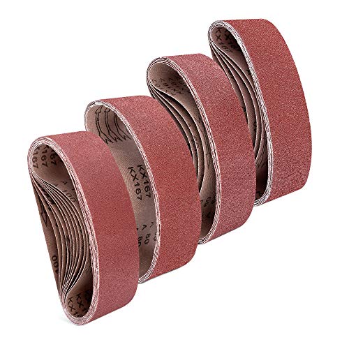 Navaris Bandas de lijado para lijadora - Set de 25x banda de lijas de 75x533 MM - Cintas de lija para madera metal caucho piedra - P40 P60 P80 P100