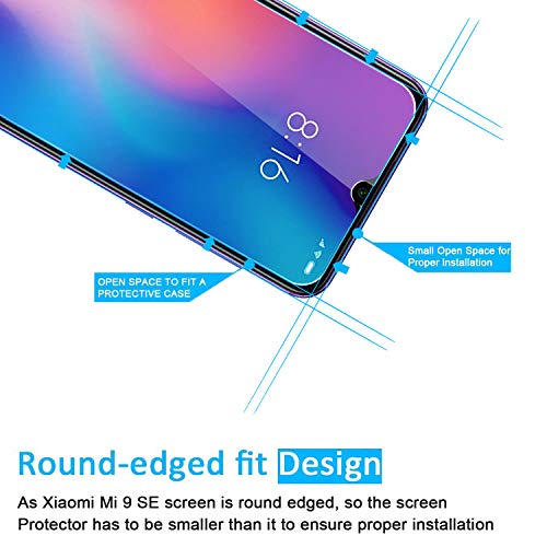 NEW'C 2 Unidades, Protector de Pantalla para Xiaomi Mi 9 SE, Mi Play, Antiarañazos, Antihuellas, Sin Burbujas, Dureza 9H, 0.33 mm Ultra Transparente, Vidrio Templado Ultra Resistente