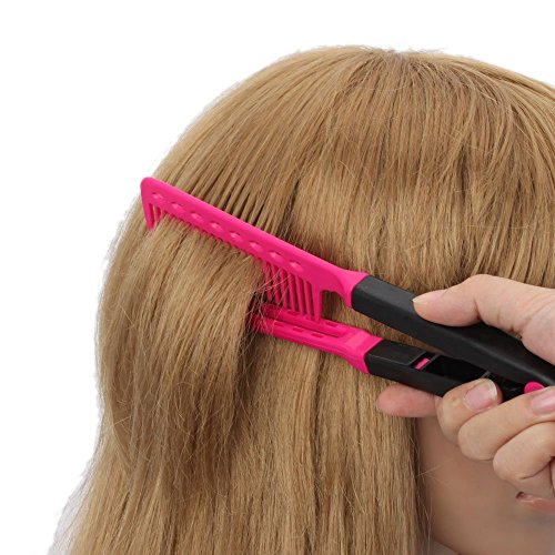 NiceButy Plancha para el pelo peine forma de V plegable Hazlo tú Mismo Herramienta de Salón Peluquería cepillo de cabello, tamaño mini