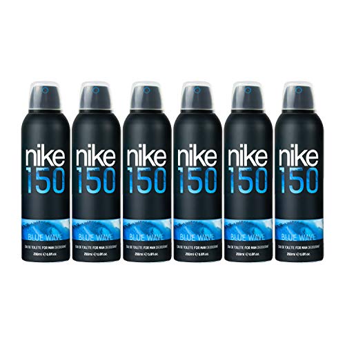 NIKE - Blue Wave, Desodorante Antitranspirante en Spray, para Hombre, Pack de 6 x 200 ml