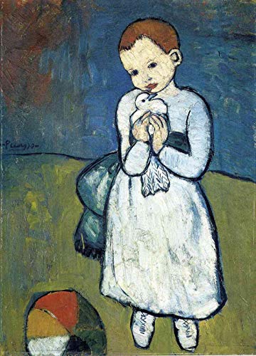 Niño Picasso con paloma- Kit de pintura al óleo digital para decoración de pared