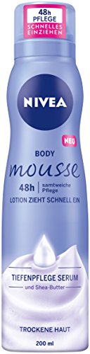 Nivea Cuerpo Mousse con sheabu tter, para piel seca, dispensador, 200 ml