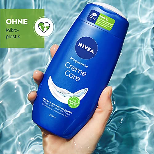 NIVEA Gel de ducha Creme Care (250 ml), gel de ducha con fragancia suave única, crema de limpieza suave con ingredientes seleccionados de crema Nivea