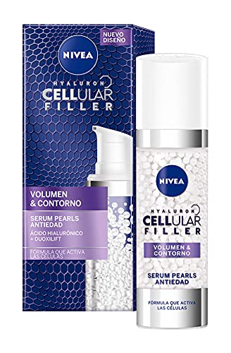 NIVEA Hyaluron Cellular Filler Cuidado de Noche + Hyaluron Cellular Filler + Volumen y Contorno Serum Pearls + Hyaluron Cellular Filler Cuidado de Día FP30