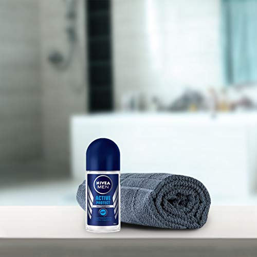 Nivea Men - Desodorante Active Protect en roll-on (50 ml), antitranspirante para una sensación de piel fresca, desodorante con protección de 48 h