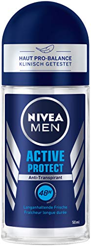 Nivea Men - Desodorante Active Protect en roll-on (50 ml), antitranspirante para una sensación de piel fresca, desodorante con protección de 48 h