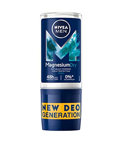 NIVEA MEN Magnesium Dry Fresh en pack de 6 (6 x 50 ml), desodorante antitranspirante para una piel sana, desodorante roll on, protección eficaz 48 horas