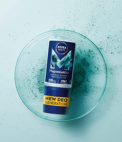 NIVEA MEN Magnesium Dry Fresh en pack de 6 (6 x 50 ml), desodorante antitranspirante para una piel sana, desodorante roll on, protección eficaz 48 horas