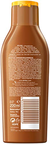 Nivea Sun Tropical Bronze Sun Lotion SPF 6, protección solar para bronceado de larga duración sin autocronceamiento, crema solar con extracto de caroteno y vitamina E, 200 ml