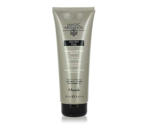 NOOK PAK SECRET MASK MASCARILLA SEDIFICANTE HIDRATANTE aceite de argan, keratina y macadamia oil 250 ml NICHEL CROMO COBALTO TESTED