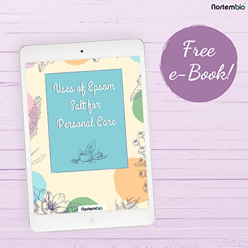 Nortembio Sal de Epsom 6 Kg. Fragancia Fresa y Rosas. Sal de Baño Hidratada con Vitamina C y E. Relajación de Músculos, Aromaterapia y Buen Sueño. E-Book Incluido.