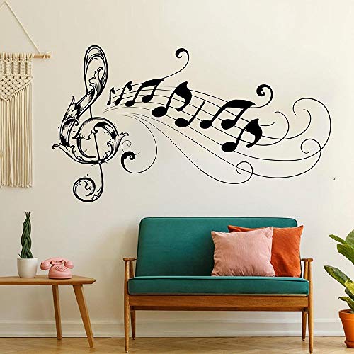 Nota musical calcomanías de pared creativo ola oceánica partitura vinilo ventana pegatinas estudio de música niños guardería decoración de interiores