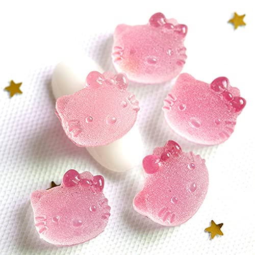 Nuevo 10pcs Silicona Suave Dise?o de Dulces Decoraciones de Arte de U?as 3D Coraz¨®n Estrellas Gato Caramelo Joyer¨ªa de Estilo Japon¨¦s Accesorios de Manicura-06-10pcs