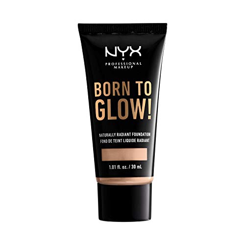 NYX PROFESSIONAL MAKEUP Base De Maquillaje Born To Glow Radiant Foundation, Acabado Radiante, Cobertura Media Modulable, Fórmula Vegana, Tono:, Light, Vanilla, 30 Mililitro