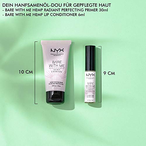 NYX Professional Makeup Set de Maquillaje Bare With Me Hemp, Primer Hidratante y Bálsamo de Labios Vegano, Enriquecidos con Aceite de Semillas de Cáñamo, Inspirado en el Cuidado de la Piel