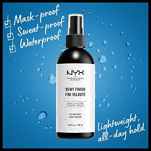 NYX Professional Makeup Spray fijador Makeup Setting Spray, Larga duración, Ligero, Fórmula vegana, Acabado jugoso, Formato Maxi 180 ml