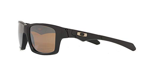 Oakley Men's OO9135 Jupiter Squared Rectangular Sunglasses, Black/Tungsten Iridium Polarized, 56mm