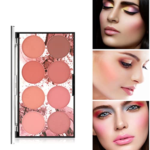 Obelunrp Powder Blusher Blush palatte, Maquillaje, Rubor para mejillas, pólvora Degradado, Rubor, Brillo de Blusher, fácilmente Flexible Duradera