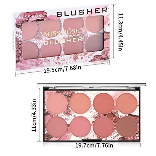 Obelunrp Powder Blusher Blush palatte, Maquillaje, Rubor para mejillas, pólvora Degradado, Rubor, Brillo de Blusher, fácilmente Flexible Duradera