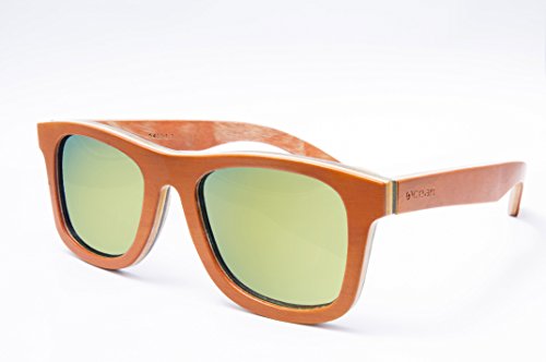 Ocean Sunglasses Wood Venice Beach - Gafas de Sol de Madera - Montura : Amarilla - Lentes : Amarillo Espejo (54001.1)