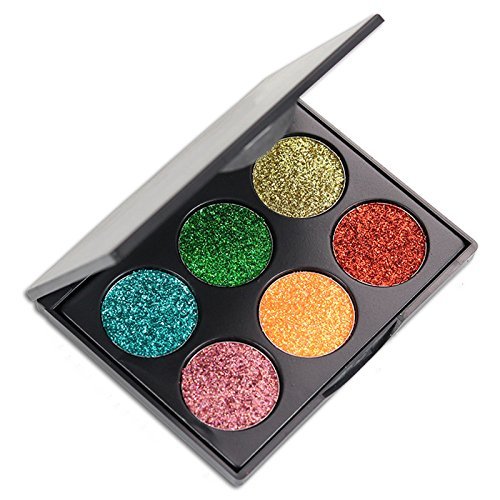 OFKPO 6 Colores Paleta de Maquillaje Profesional con Purpurina para Sombras de Ojos Brillantes,Labios y Uñas