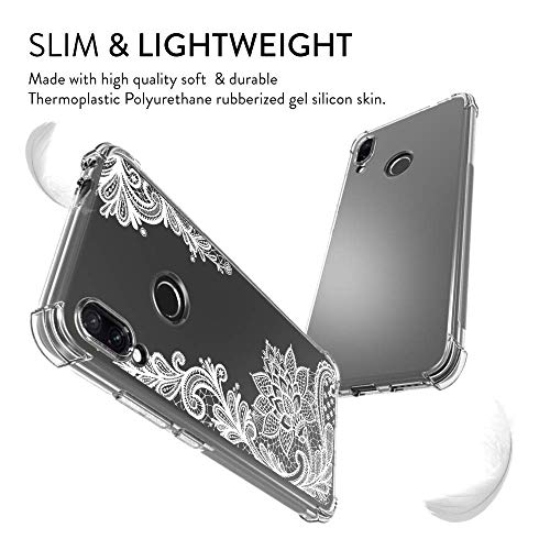 Oihxse Cristal Compatible con Honor 20i/Honor 20 Lite Funda Transparente TPU Silicona Estuche Airbag Esquinas Anti-Choque Anti Rasguños Diseño Rosa Flower Caso (Flores B3)