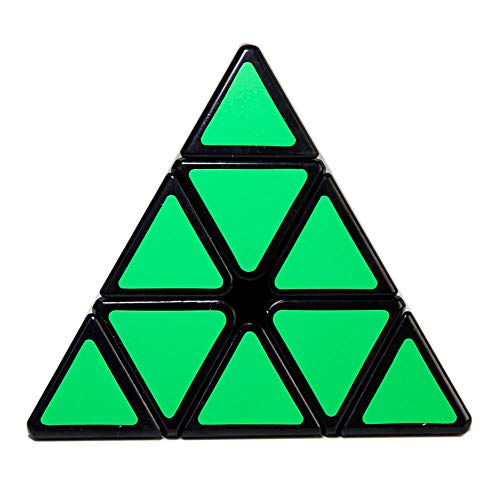 OJIN MO Fang GE Qiming A Pyraminx Cube MoFangGe Pirámide Triángulo de Cuatro Ejes Tetraedro Velocidad Puzzle Cubo Suave torneado Cube Juguete (Negro)