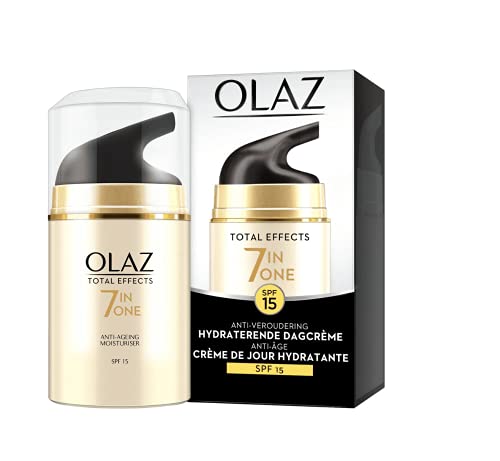 Olay Total Effects - Crema de Día Hidratante Antiedad 7 en 1 - Spf15, Blanco, 50 Mililitros