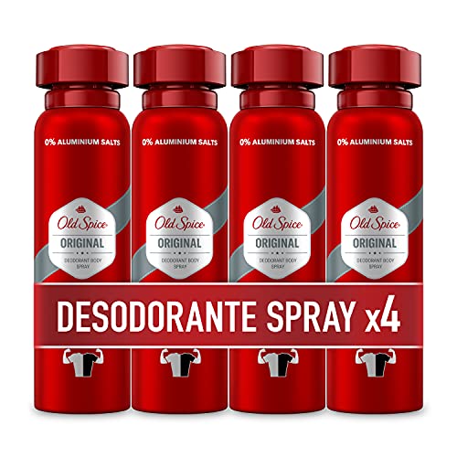 Old Spice Original Spray Corporal Desodorante Para Hombres 150 ml, Pack x 4
