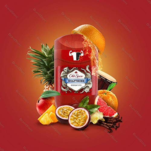 Old Spice Wolfthorn Desodorante en Barra para Hombres, 50 ml, paquete de 4