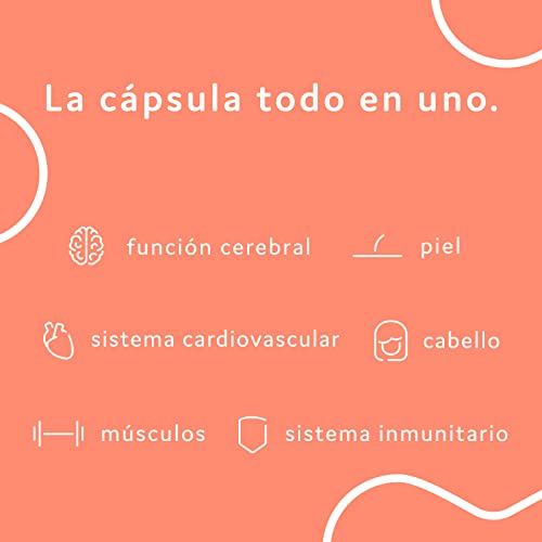 Omega 3 Vegano con D3, K y B12 + Magnesio, Biotina, Ácido Fólico y 6 Vitaminas - Multivitamínico Aceite de Algas EPA DHA - 60 cápsulas por Lemon Tree