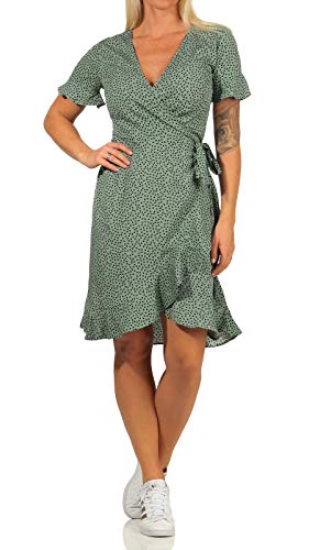 Only 15206407 Vestido, AOP: Punto Negro Verde Chinois, 40 para Mujer