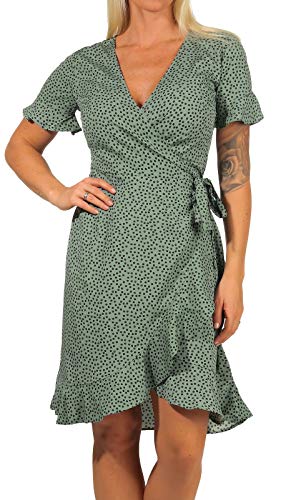 Only 15206407 Vestido, AOP: Punto Negro Verde Chinois, 40 para Mujer