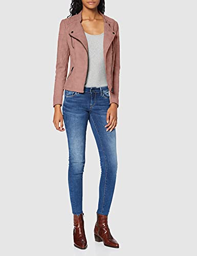 Only Onlava Faux Leather Biker Otw Noos Chaqueta, Rosa (Ash Rose Ash Rose), 42 para Mujer