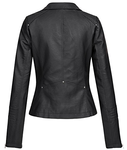 Only ONLGEMMA Faux Leather Biker OTW Noos Chaqueta, Negro (Black Black), 36 para Mujer