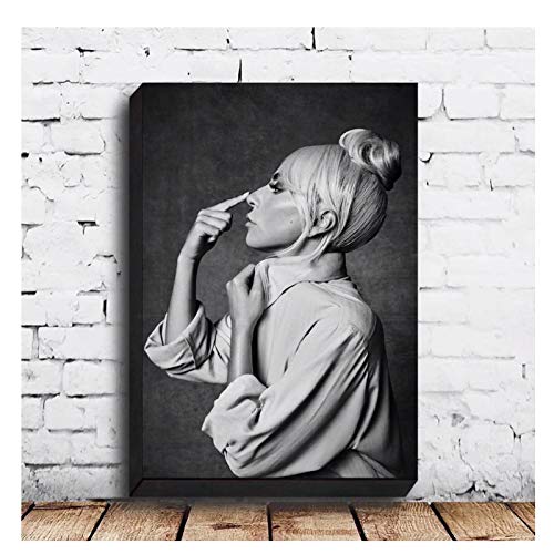 OPBGM Lady Gaga Imagen Pared Arte Carteles Cantante Lienzo impresión Pintura música Sala de Estar decoración del hogar-20X28 Pulgadas sin Marco