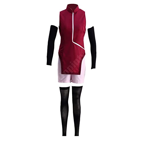 Oppinty Cosplay costumes Uchiha Sarada cos costumes male performance stage costumes M red