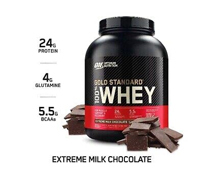 Optimum Nutrition Proteína On 100% Whey Gold Standard 5 Lbs (2,27 Kg) Sabor Extreme Milk Choco