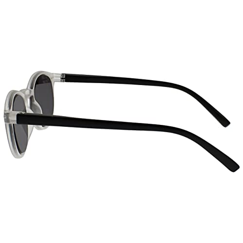 Opulize Zen Pequeño Ligero Hombres Mujeres Claro Cristal Negro Mate Armas Lectores De Sol Gafas De Lectura UV400 S24-C +1,50