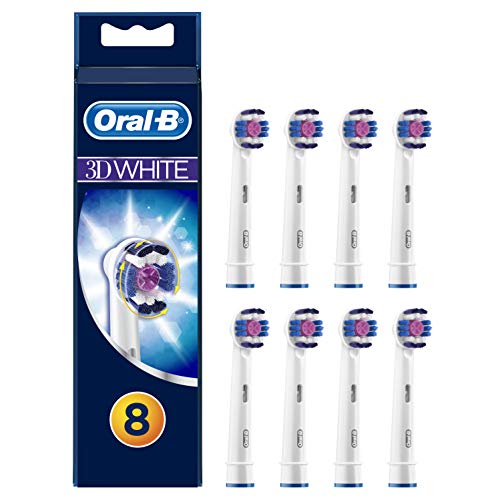 Oral-B 3D White Cabezales de Recambio Tamaño Buzón, Pack de 8 Recambios Originales para Cepillos de Dientes Eléctricos