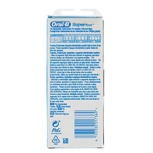 Oral B Hebras Pre-Cortadas Superfloss (50) (Paquete de 2)