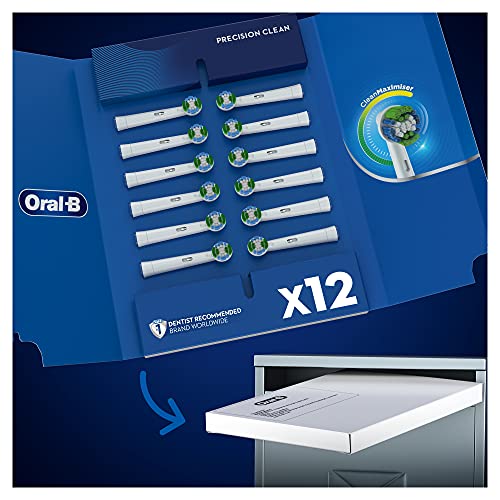 Oral-B Precision Clean Cabezales De Recambio Tamaño Buzón, Pack de 12 Recambios Originales Con Tecnología CleanMaximiser para Cepillos de Dientes Eléctricos