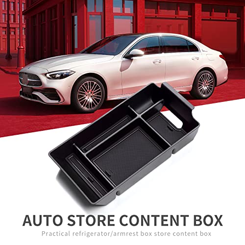 Organizador de apoyabrazos de coche apto para Mercedes-Benz Clase C 2021-2022 W206 AMG, bandeja de reposabrazos de consola central, accesorios interiores caja de almacenamiento